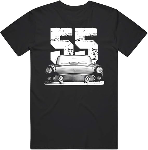 1955 Thunderbird Front Grill View with Year Silhouette T Shirt