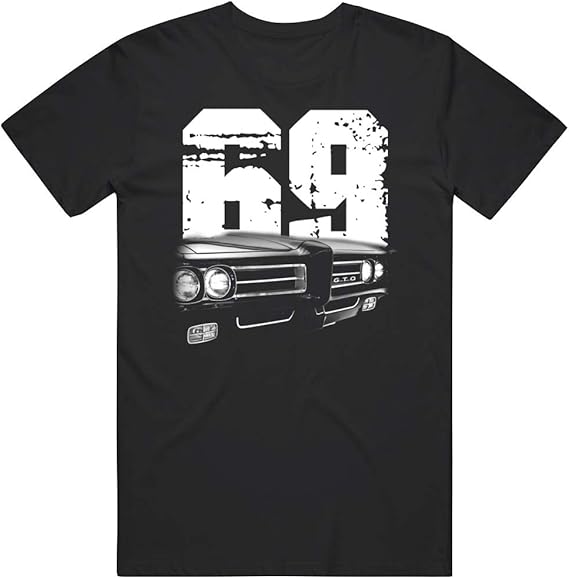 PurpleMonkeyTees 1969 Pontiac Gto Front Grill Close Up with Year T Shirt