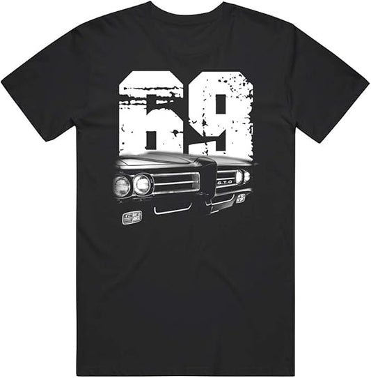 PurpleMonkeyTees 1969 Pontiac Gto Front Grill Close Up with Year T Shirt