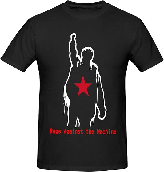 Men's T-Shirt Crew Neck Shirts Short Sleeve Cotton Tees Top for Men Black