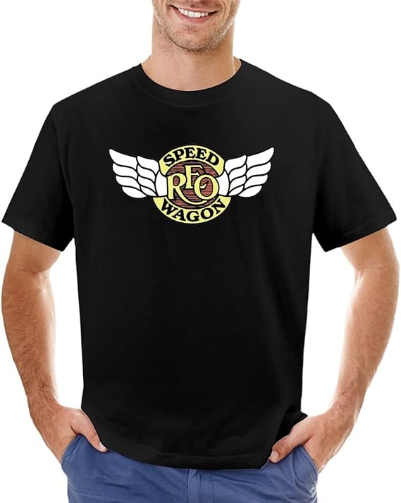 REO Music Speedwagon Men'S T-Shirts Classic Crewneck Casual Short Shirt Cotton Teens Tee Tops, 4X-Large